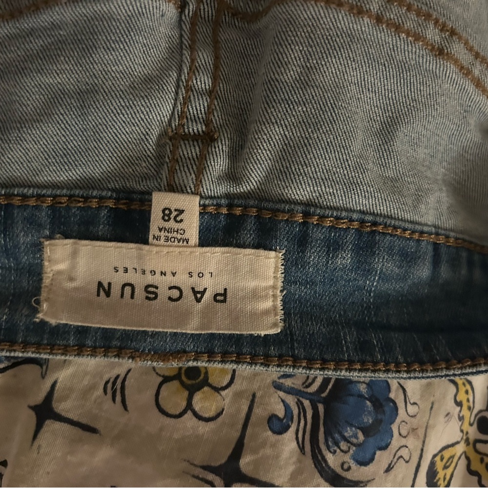 PacSun Blue Jean Lace-Up Western Cowgirl Denim Sexy Mini Short Skirt 28 M - Picture 4 of 4